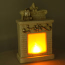 Camino in Resina con Led e regali bianco cm 21,5x9,5xh23