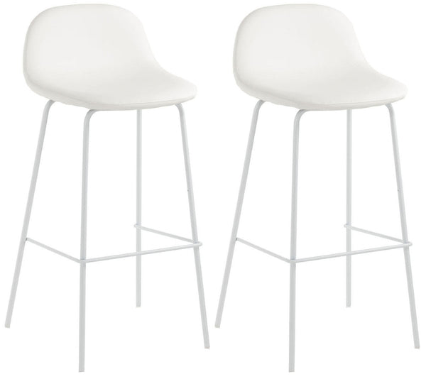 sconto Set mit 2 Hockern 42x43x91,5 cm in weißem Kunstleder