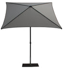 Ombrellone da Giardino 2x2 m Palo Ø38 mm in Alluminio Tessuto Dralon Acrilico Border Grigio