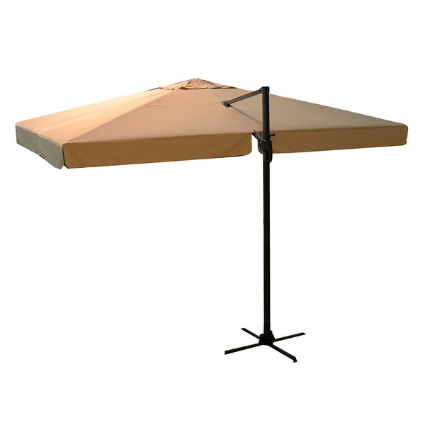 sconto Dezentraler quadratischer Freischwinger-Gartenschirm mit Kurbel zum Öffnen und Schließen 3 x 4 m Adami Michigan Sand