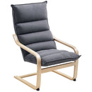Poltrona a Dondolo Moderna 67x83x105 cm Cuscini Effetto Velluto Struttura in Legno Grigio  