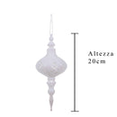 Set 12 Palline Decorative per Albero di Natale con Punta H19,8 cm Bianco