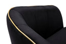 Poltrona Paris 62x58x78 cm in Legno Spugna Metallo e Poliestere Nero e Oro