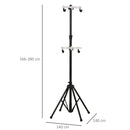 Cavalletto Portabici Verticale 2 Posti Max 100 Kg in Alluminio e Acciaio  Nero