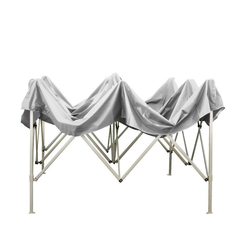 Gazebo Richiudibile Pieghevole 3x4,5m in Acciaio e PVC Impermeabile Bianco