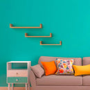 Set 3 Mensole da Parete 60-50-40x23,7x8 cm in Fibra di Legno Calamita Maxi  Rovere Naturale/Sagerau