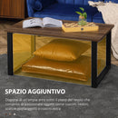 Tavolino da Caffè 100x60x50 cm  in MDF e Acciaio Nero