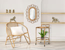 Carrello Panama Round Ø51x74 cm in Ferro e Vetro e Plastica Marrone      