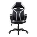 Sedia da Gaming Altezza Regolabile in Similpelle Bianco e Nero 