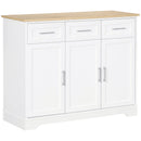 Credenza 3 Cassetti e 3 Ante 101x39x82 cm in MDF e Truciolato Bianco