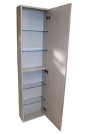 Mobile da Bagno a Colonna 1 Anta in Melaminico 40x18x160cm TFT Giava Pino Bianco