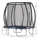 Trampolino Tappeto Elastico per Bambini Ø210 cm in con Rete di Sicurezza Blu