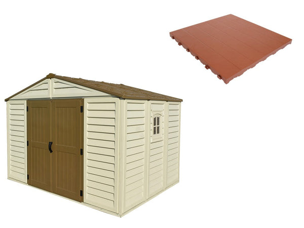 Bodenbelag für Gartenbox 325 x 240 x 233 cm aus Terrakotta-Kunststoff prezzo