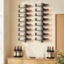 Portabottiglie da Parete 27x10x93,5 cm per 8 Bottiglie di Vino in Acciaio Nero      