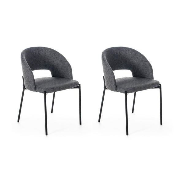 Set 2 Sedie 52x55,5xH78,5 cm in Tessuto Greta Grigio sconto