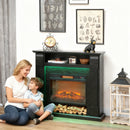 Camino Elettrico da Pavimento 105x27x97 cm 1800W Regolabile con Fiamma 3D Timer e Telecomando Nero      