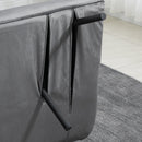 Divano Letto Schienale Regolabile 102x73x81 cm in Velluto Grigio Scuro 