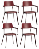 Set 4 Sedie 61x51,5xH82 cm in Legno Laccato Woody Capotavola Prugna