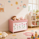 Baule Portagiochi per Bambini 3-8 Anni 50x30x33,5 cm con Ruote 34,5 L Capacità 15 kg in Truciolato Rosa      