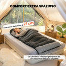 Sacco a Pelo Singolo per Adulti 75x215 cm Leggero e Compatto Temperatura 0-25°C in Poliestere e Cotone Nero      