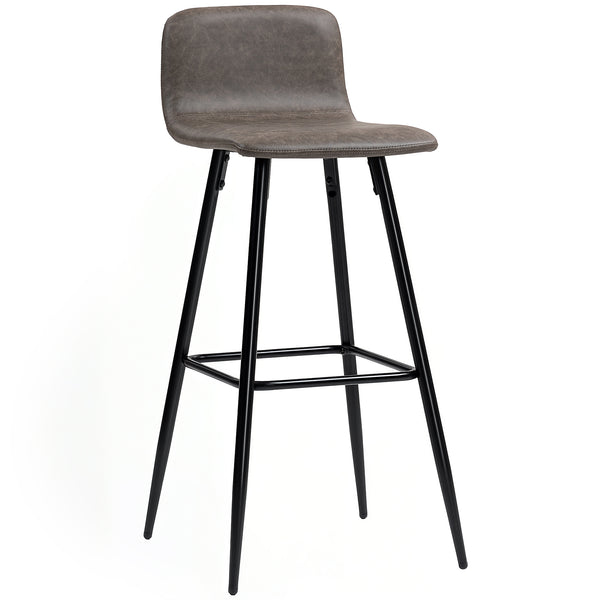 online Set 2 Sgabelli da Bar con Schienale Basso e Poggiapiedi 44x44x95 cm in PU Marrone Scuro