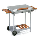 Piastra di Cottura GAS 4043 STAINLESS Ompagrill in Acciaio Inox e Ghisa 70x40 cm Alimentazione a GPL Carrello Portabombola e Mensole in Legno      