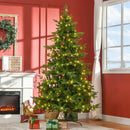 Albero di Natale Artificiale H210 cm 1914 Rami con Luci LED Verde