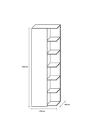 Mobile a Colonna 1 Anta Battente 6 Ripiani 142,5x47,5x18 cm TFT Ibiza Bianco Opaco