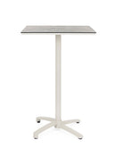 Tavolo da Bar da Giardino 70x70x110h cm in Alluminio e HPL Claret Alto Wall  
