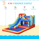 Castello Giostra Gonfiabile 435x245x200 cm con Scivolo Piscina e Pompa Multicolor