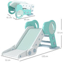 Scivolo per Bambini Pieghevole 102x53x53 cm in Plastica Verde
