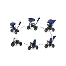 Triciclo Passeggino per Bambini 6 in 1 con Seggiolino Reversibile Qplay Premium Blu