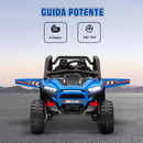 Macchina Elettrica per Bambini 24V Velocità 5-7km/h Guida Manuale e Telecomando Blu 