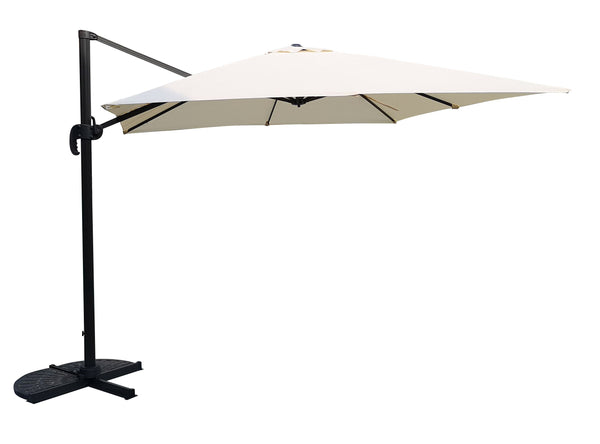 online Ombrellone Decentrato da Giardino 3x3x2,5m Palo in Alluminio Copertura Ecrù