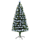 Albero di Natale Artificiale 120 cm 130 Rami con Luce LED Fibre Ottiche  Pino Verde