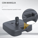 Base per Ombrellone da Giardino Ø38 Riempibile 20-30 Kg HDPE Nero 46x45x26 cm 