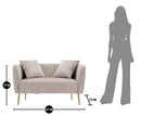 Divanetto Bucarest Grigio 127x74x73 cm Legno e Spugna e Tessuto e Metallo Grigio e Oro