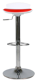 Sgabello con Alzata a Gas e Seduta Girevole in Polipropilene e Similpelle Vandi Bianco e Rosso