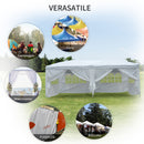 Tendostruttura Pieghevole da Giardino 6 Pannelli Laterali Bianco 3x6m 