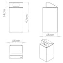 Contenitore per Raccolta Differenziata Capacità 100 L con Etichette 45x50x96 cm in Acciaio Verniciato Bianco
