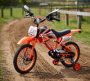 Bicicletta per Bambini 16" Freni a Disco e Rumore del Motore in Accelerazione Magik-Bike Motocross Arancione