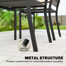 Set 2 Sedie da Giardino 56x62x89 cm con Braccioli Effetto Legno in Texteline e Metallo Grigio      