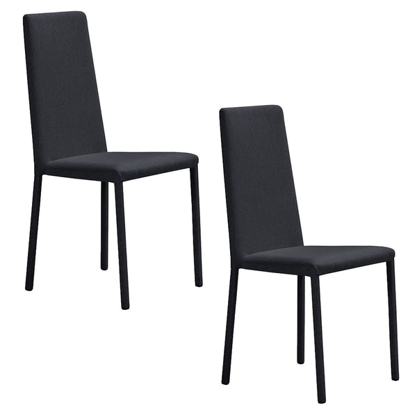 Set 2 sedie Imbottite 45x52x91 cm In Tessuto Savoy Betty Plus Grafite sconto