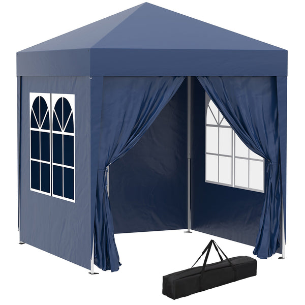 sconto Gazebo Pieghevole Pop Up 2x2m in Poliestere e Acciaio Blu