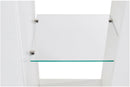 Credenza con 4 Ante e Ripiani in Vetro a Giorno 220x40x80 cm Essential 3A Bianco Lucido  