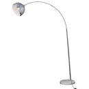 Lampada da Terra ad Arco con Paralume E27 in Acciaio e Marmo  Argento