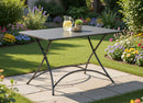 Tavolo Pieghevole da Giardino 120x70x72 cm Orta in Ferro Antracite