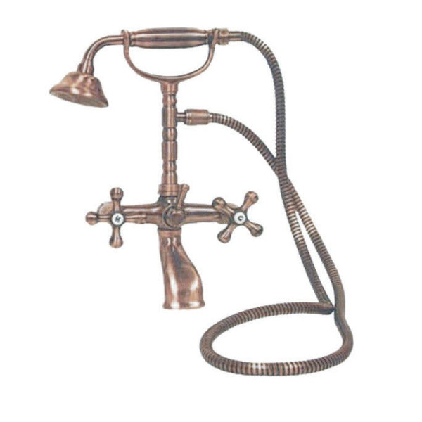 Kit Doccino e Miscelatore Doppio Comando per Vasca in Ottone Lecce Classic Rame Antico prezzo