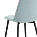 Set 4 Sedie 43x42x86 cm in Tessuto Bella Azzurro Pastello