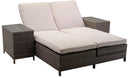 Lettino 2 Posti da Giardino in Polyrattan Atlanta Grigio